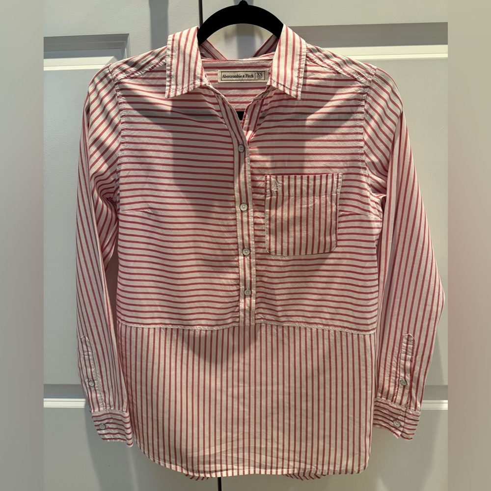 Abercrombie & Fitch Pink Striped Blouse